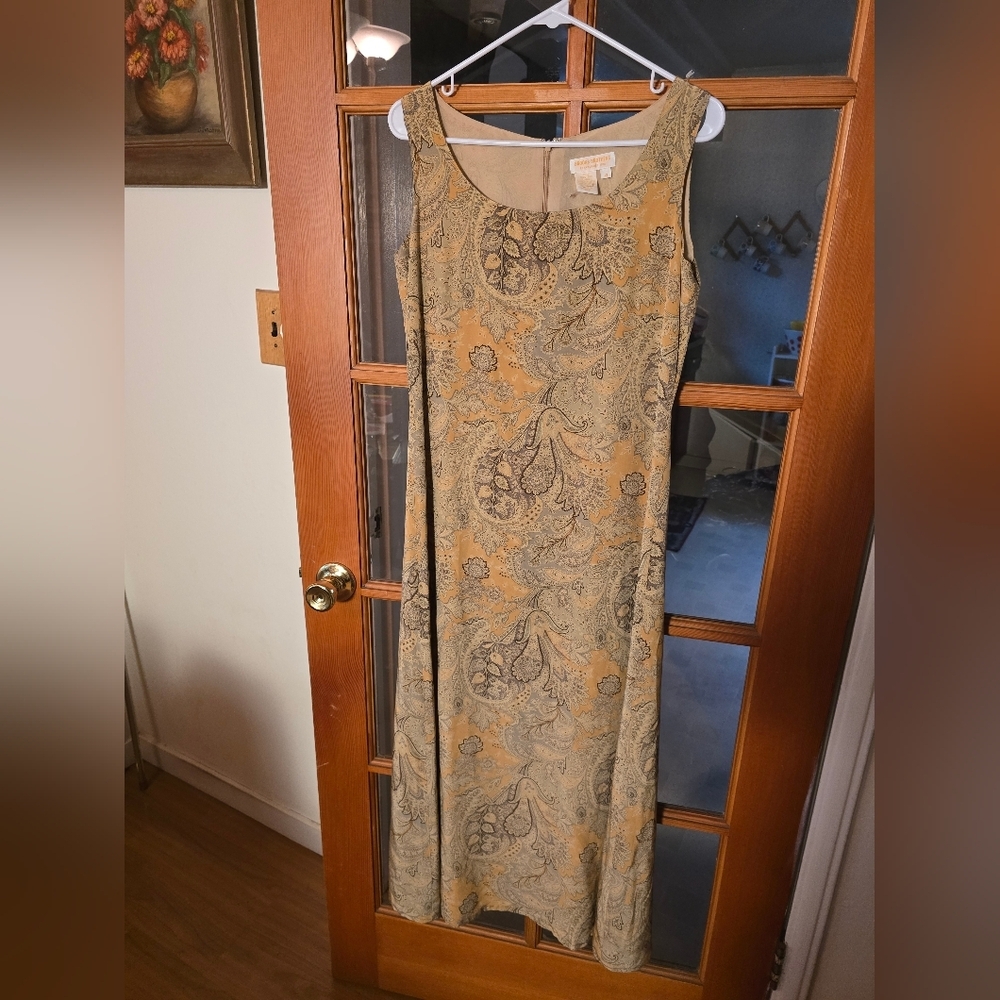 Brooks Brothers Vintage Elegant Paisley Print Silk Dress Size 4